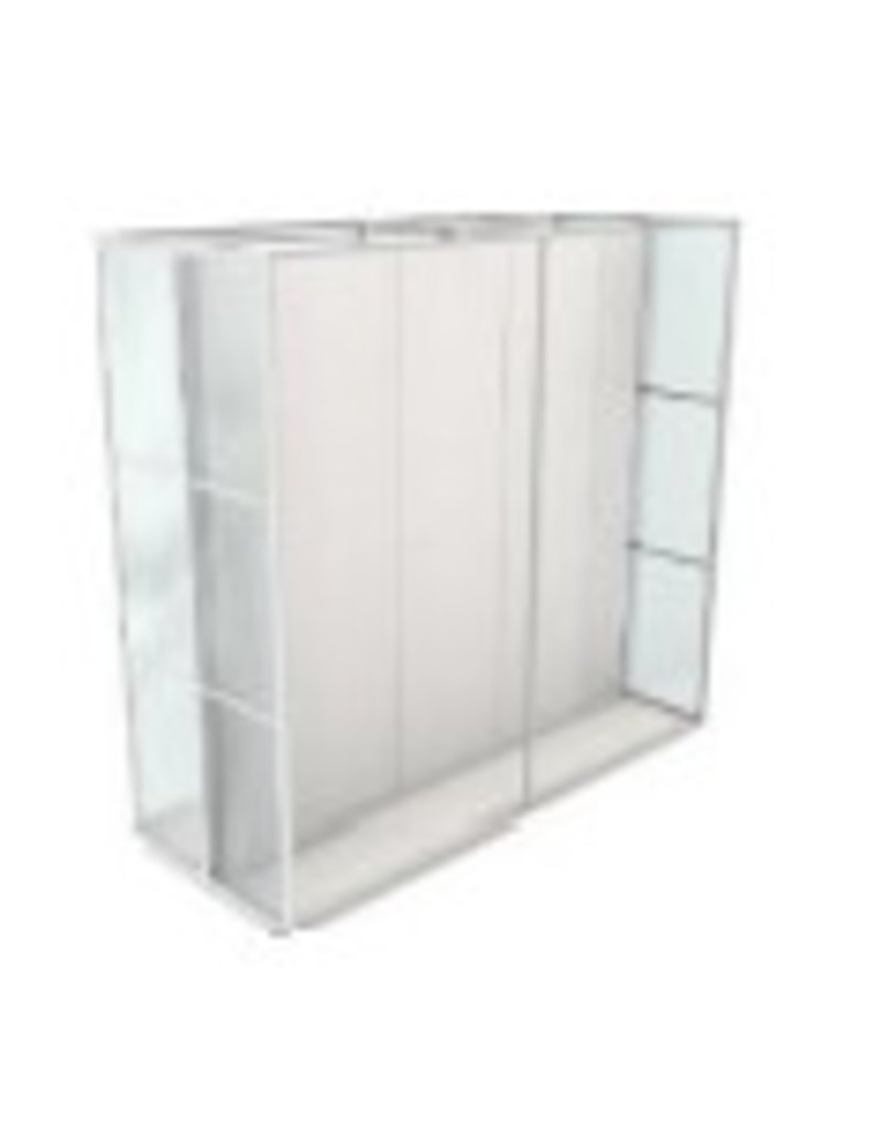 R-DIV,CC32,TWO SIDED,FRAME,WH/GLASS,H2430,4-SEC