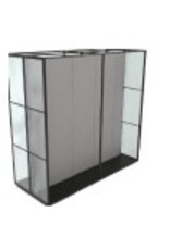 R-DIV,CC32,TWO SIDED,FRAME,BL/GLASS,H2430,4-SEC