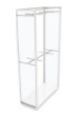 Store Development 185709 FL.CABINET,WH/GLASS/WH.COMP,DOUBLE HANG,WIDE