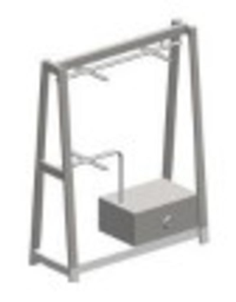 Store Development TRESTLE STAND,DOUBLE HANG,WH.WOOD,LOW