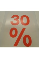 Window sign sale bord 30%(wit)