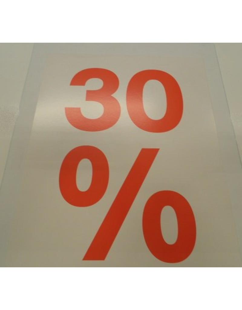 Window sign sale bord 30%(wit)