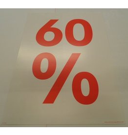 Window sign sale bord 60%(wit)