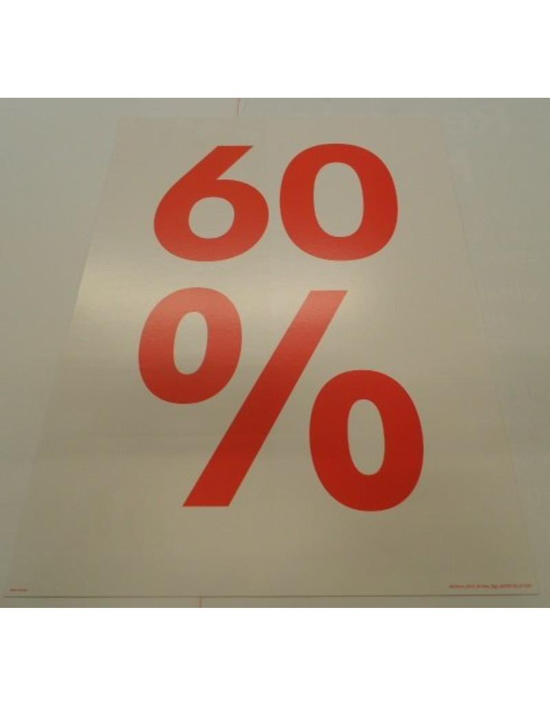 Window sign sale bord 60%(wit)