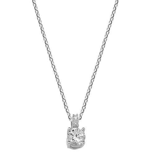 Witgouden Ketting Met Zirkonia Hanger Witgouden Ketting Met Zirkonia Hanger