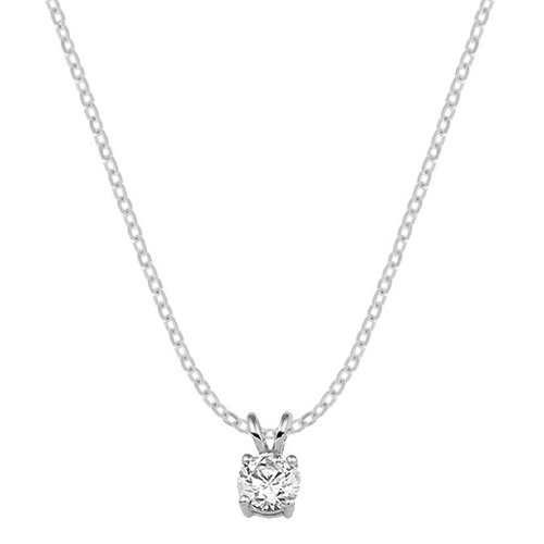 Witgouden Ketting Met Zirkonia Hanger Witgouden Ketting Met Zirkonia Hanger