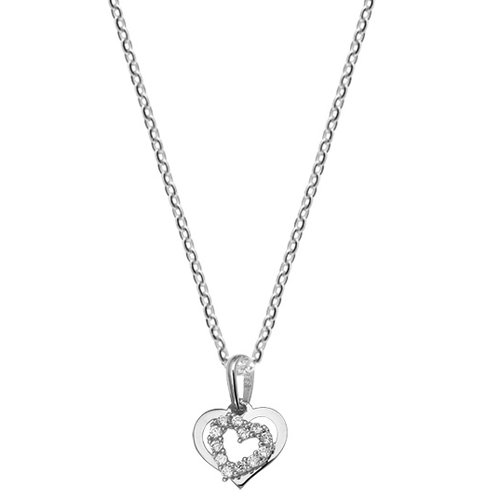 Witgouden Ketting Met Zirkonia Hanger Witgouden Ketting Met Zirkonia Hanger