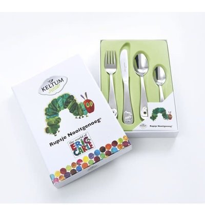 Keltum Keltum - Rupsje Nooitgenoeg Kinderbestek - 4-delig Keltum Keltum - Rupsje Nooitgenoeg Kinderbestek - 4-delig