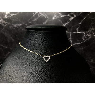 Gouden ketting hart diamant GK2207* Gouden ketting hart diamant GK2207*