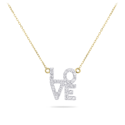 Gouden Ketting Love met zirconia* Gouden Ketting Love met zirconia*