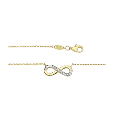 Gouden Ketting infinity zirkonia 42cm * Gouden Ketting infinity zirkonia 42cm *