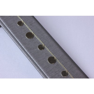 Gouden Armband met 7 ronde plaatjes Gouden Armband met 7 ronde plaatjes