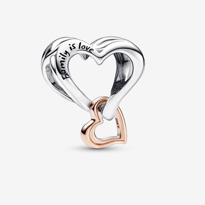 Pandora Two-tone Openwork Infinity Heart Charm Pandora Two-tone Openwork Infinity Heart Charm