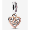 Pandora Pandora Two-tone Infinity Heart Double Dangle Charm Pandora Pandora Two-tone Infinity Heart Double Dangle Charm