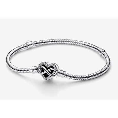 Pandora Pandora Moments Sparkling Infinity Heart Clasp Snake Chain Bracelet Pandora Pandora Moments Sparkling Infinity Heart Clasp Snake Chain Bracelet