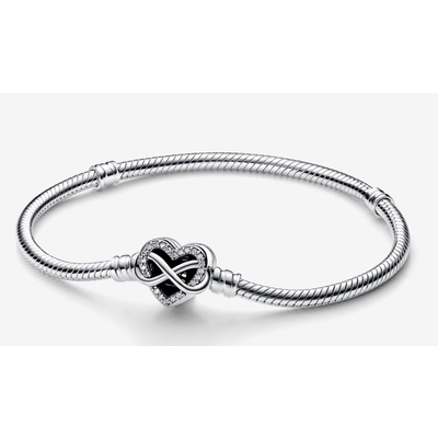 Pandora Pandora Moments Sparkling Infinity Heart Clasp Snake Chain Bracelet Pandora Pandora Moments Sparkling Infinity Heart Clasp Snake Chain Bracelet