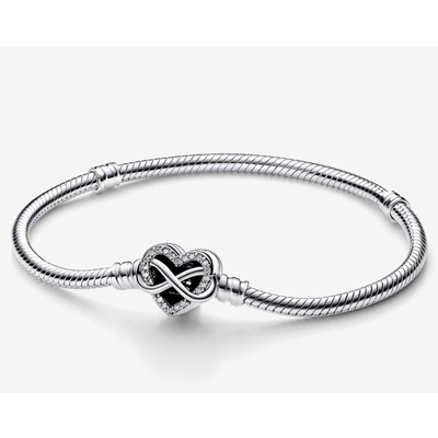 Pandora Pandora Moments Sparkling Infinity Heart Clasp Snake Chain Bracelet Pandora Pandora Moments Sparkling Infinity Heart Clasp Snake Chain Bracelet