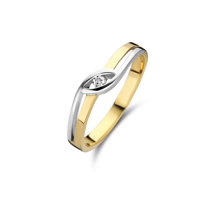 Joy & Julia Gouden Ring met diamant Joy & Julia Gouden Ring met diamant