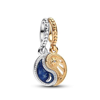 Pandora Pandora Two-tone Splittable Sun & Moon Dangle Charm 762678C01 Pandora Pandora Two-tone Splittable Sun & Moon Dangle Charm 762678C01