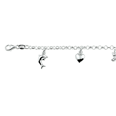 Zilveren armband met 5 bedels. 1007753 Zilveren armband met 5 bedels. 1007753