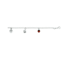 Zilveren armband met 3 stuks diverse bedels. 1008918 Zilveren armband met 3 stuks diverse bedels. 1008918