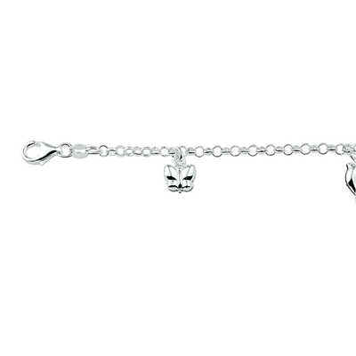 Zilveren armband met drie bedels 1007752 Zilveren armband met drie bedels 1007752