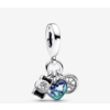 Pandora Pandora Camera, Heart & Compass Triple Dangle Charm 792703C01 Pandora Pandora Camera, Heart & Compass Triple Dangle Charm 792703C01
