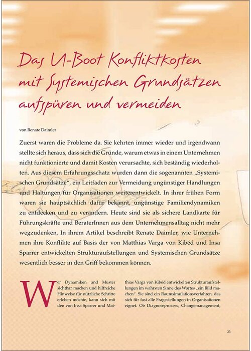 Das U-Boot Konfliktkosten mit Systemischen Grundsätzen aufspüren und vermeiden