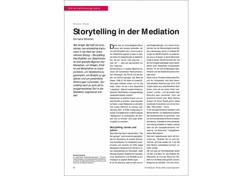 Storytelling in der Mediation