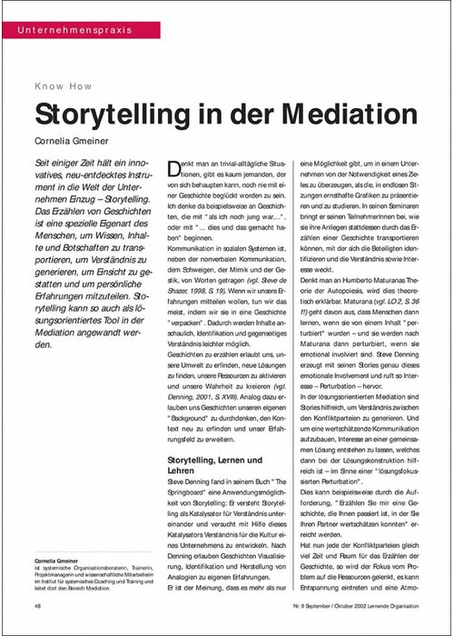 Storytelling in der Mediation