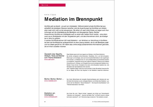 Mediation im Brennpunkt