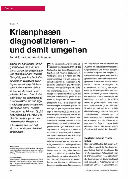 Krisenphasen diagnostizieren – und damit umgehen