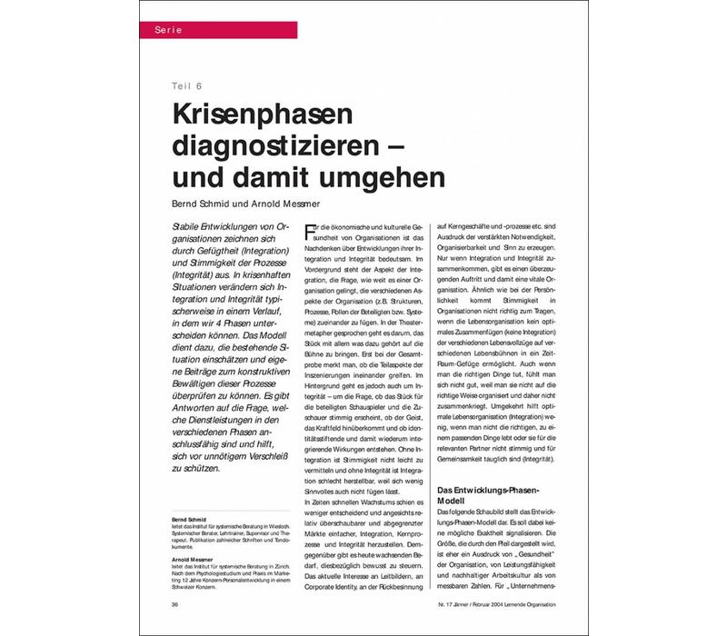 Krisenphasen diagnostizieren – und damit umgehen