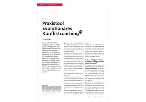 Praxistool Evolutionäres Konfliktcoaching©