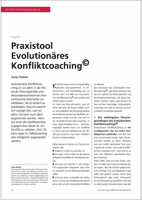 Praxistool Evolutionäres Konfliktcoaching©