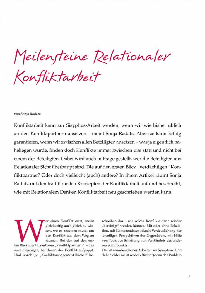 Meilensteine Relationaler Konfliktarbeit