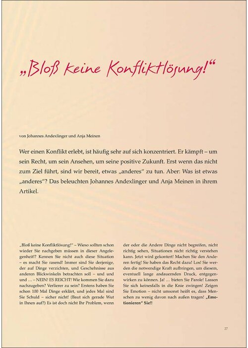 „Bloß keine Konfliktlösung!“