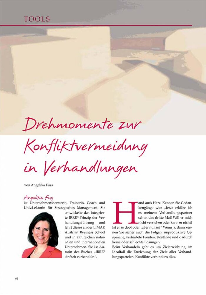 Drehmomente zur Konfliktvermeidung in Verhandlungen