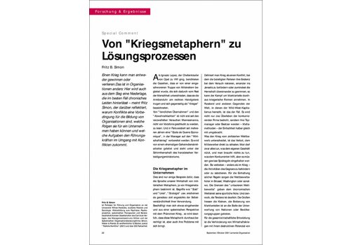 Von "Kriegsmetaphern" zu Lösungsprozessen