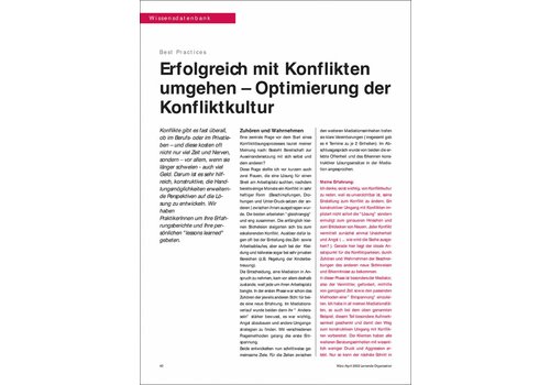 Erfolgreich mit Konflikten umgehen – Optimierung der Konfliktkultur