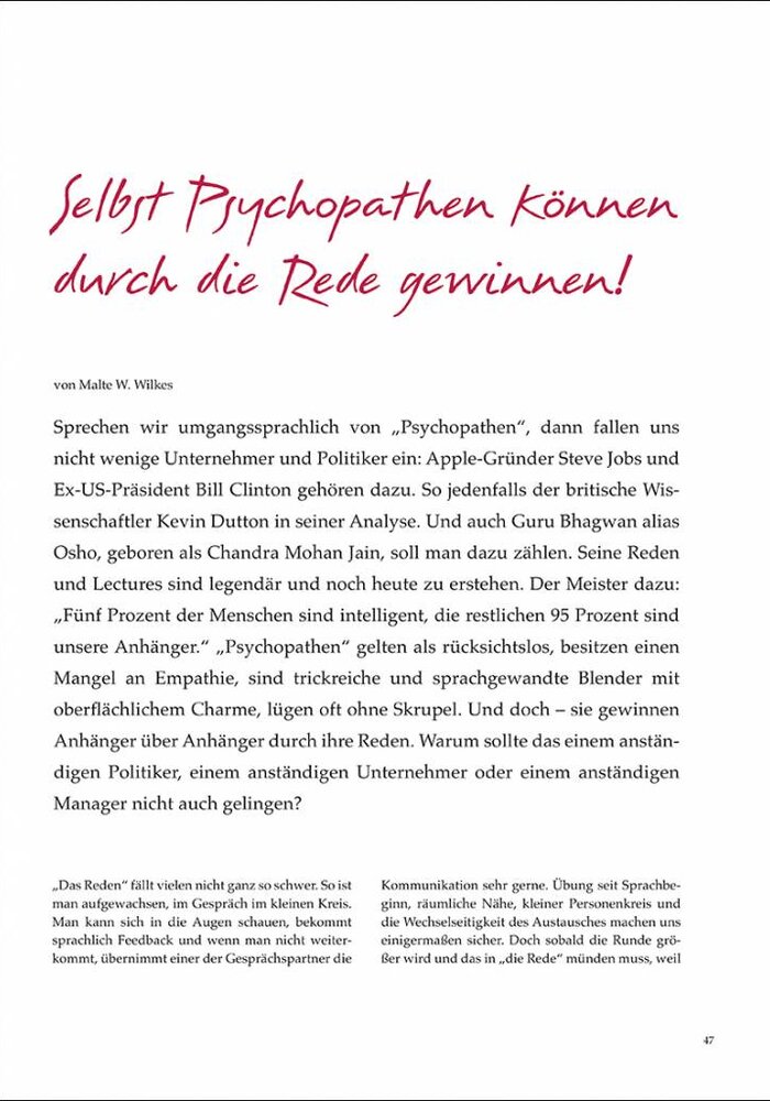 Selbst Psychopathen können in der Rede gewinnen