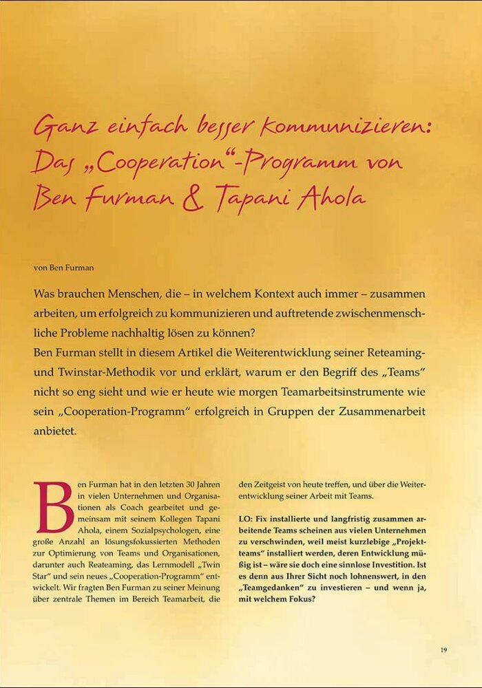 Ganz einfach besser kommunizieren: Das "Cooperation"-Programm