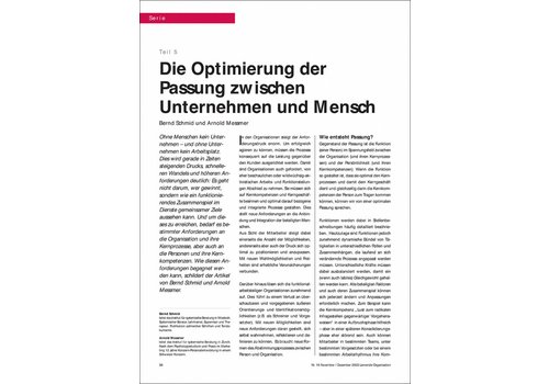 Die Optimierung der Passung zwischen Unternehmen und Mensch