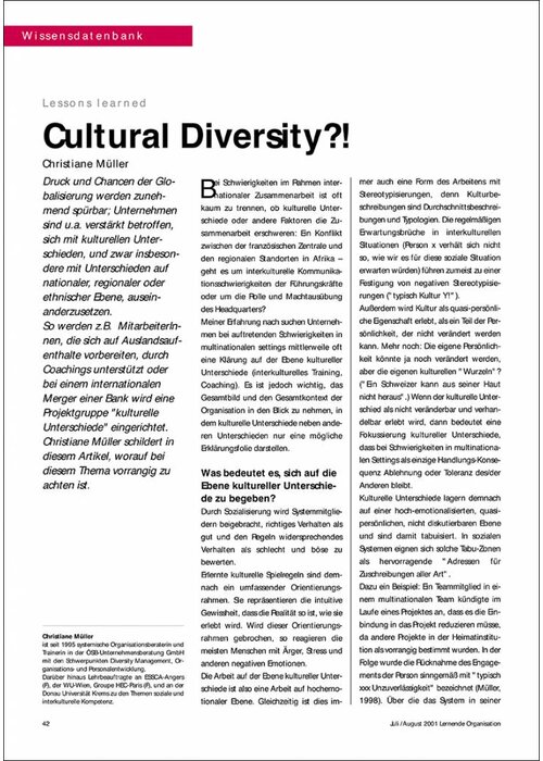 Cultural Diversity?!