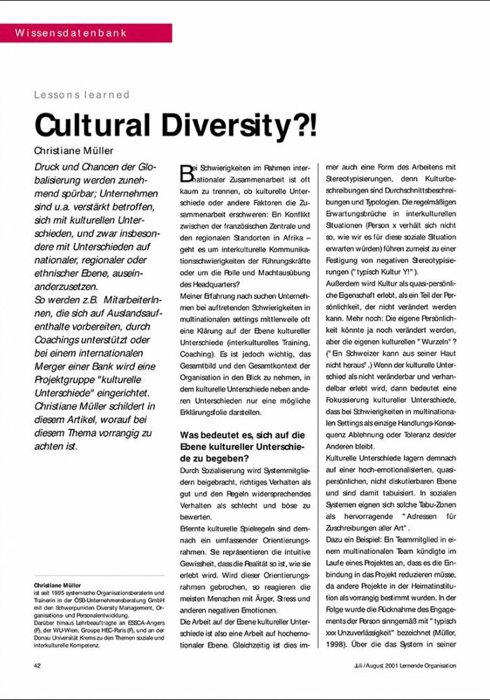 Cultural Diversity?!