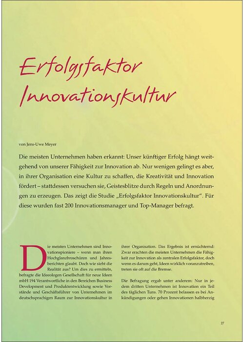 Erfolgsfaktor Innovationskultur
