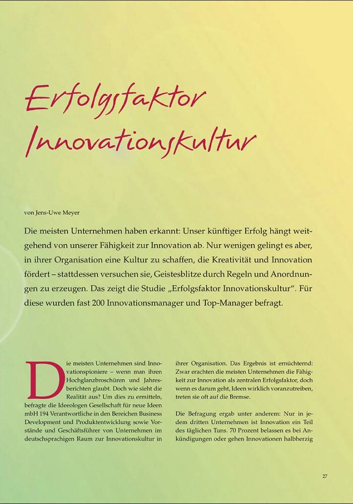Erfolgsfaktor Innovationskultur