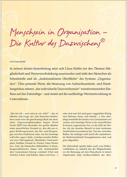 Menschsein in Organisation – Die Kultur des Dazwischens®