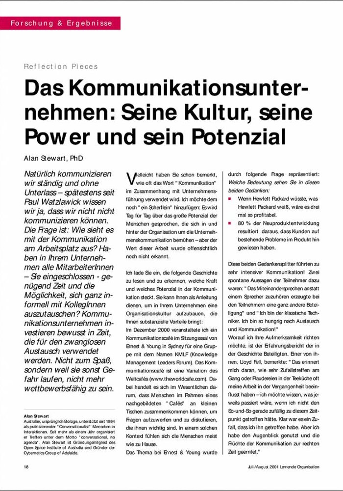 Das Kommunikationsunternehmen: Seine Kultur, seine Power und sein Potential