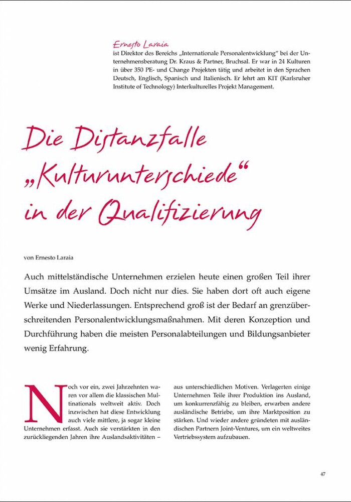 Die Distanzfalle „Kulturunterschiede“ in der Qualifizierung